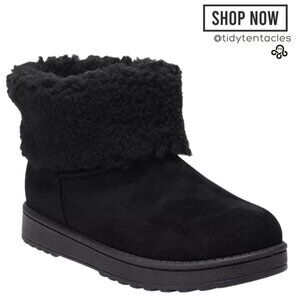 Faux Fur Cuff Women's Ankle Boot Women's Size 8 in Black